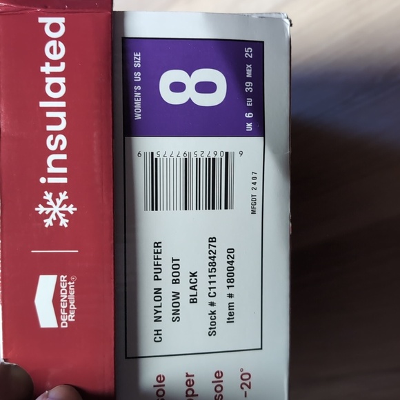 CHOOKA WOMEN'S NYLON PUFFER MID COLD WEATHER BOOT - BLACK - Picture 6 of 7